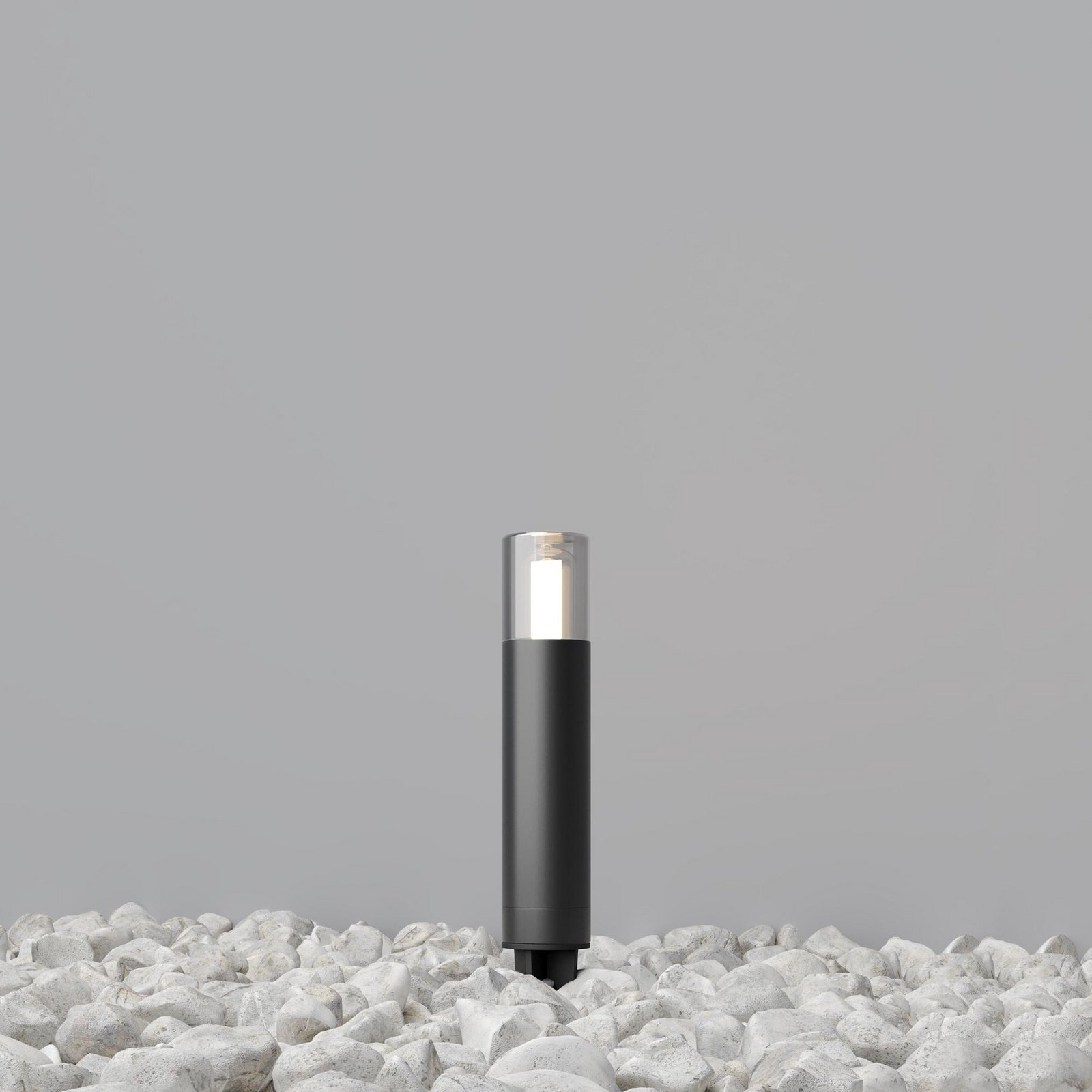 Šiljasta svjetiljka za tlo GLIDE, grafit, visina 37 cm, IP54, G9