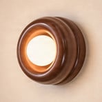 Aplique de pared Tina, terracota/ópalo, vidrio, Ø 19 cm