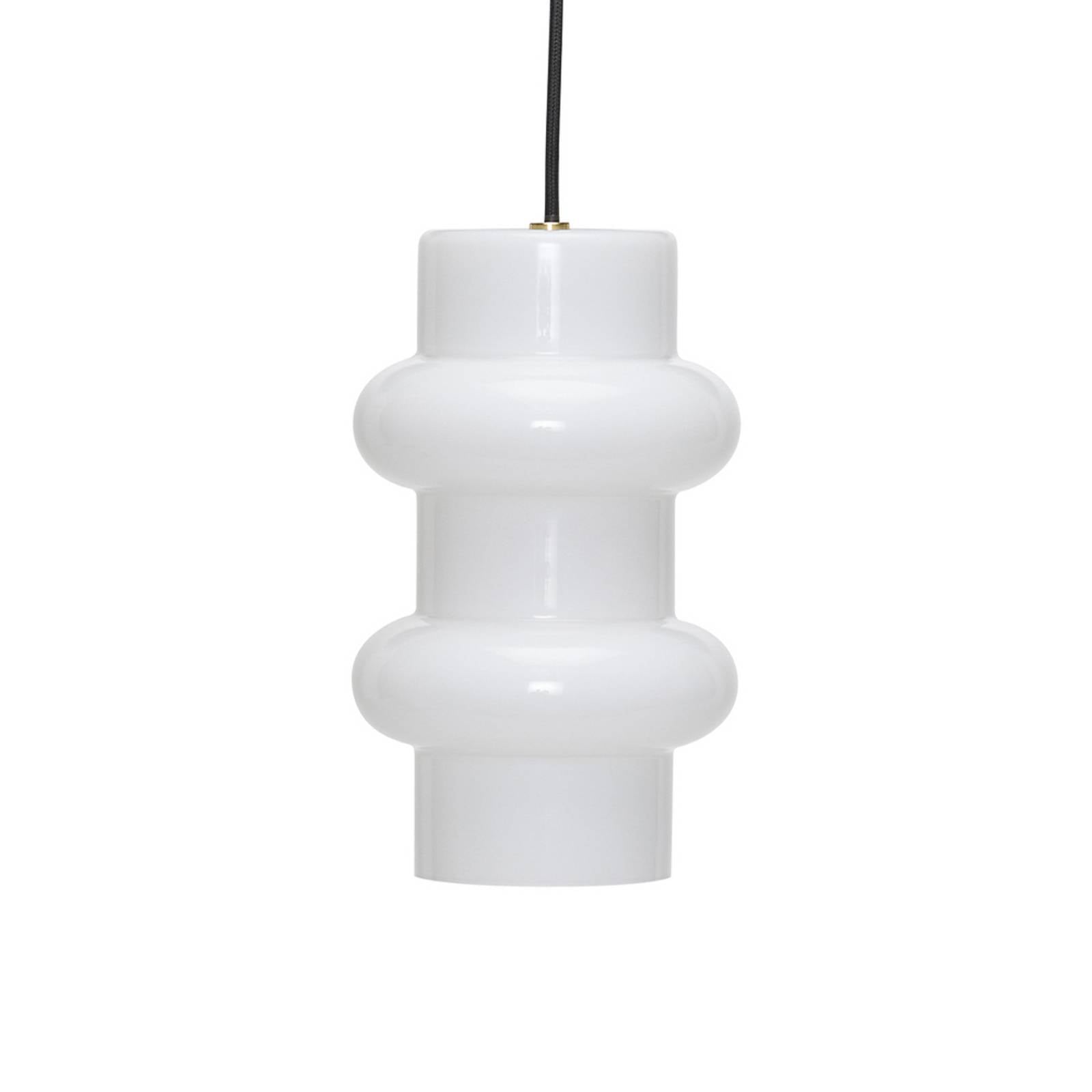 Hängelampe Pilule Double, weiß glänzend, Ø 15 cm, Glas