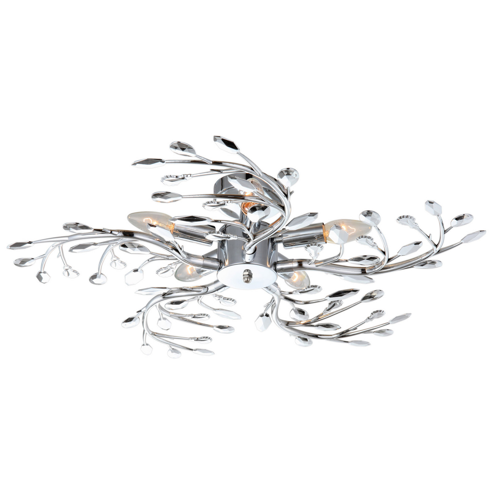Plafonieră Flash din metal crom Ø 65 cm
