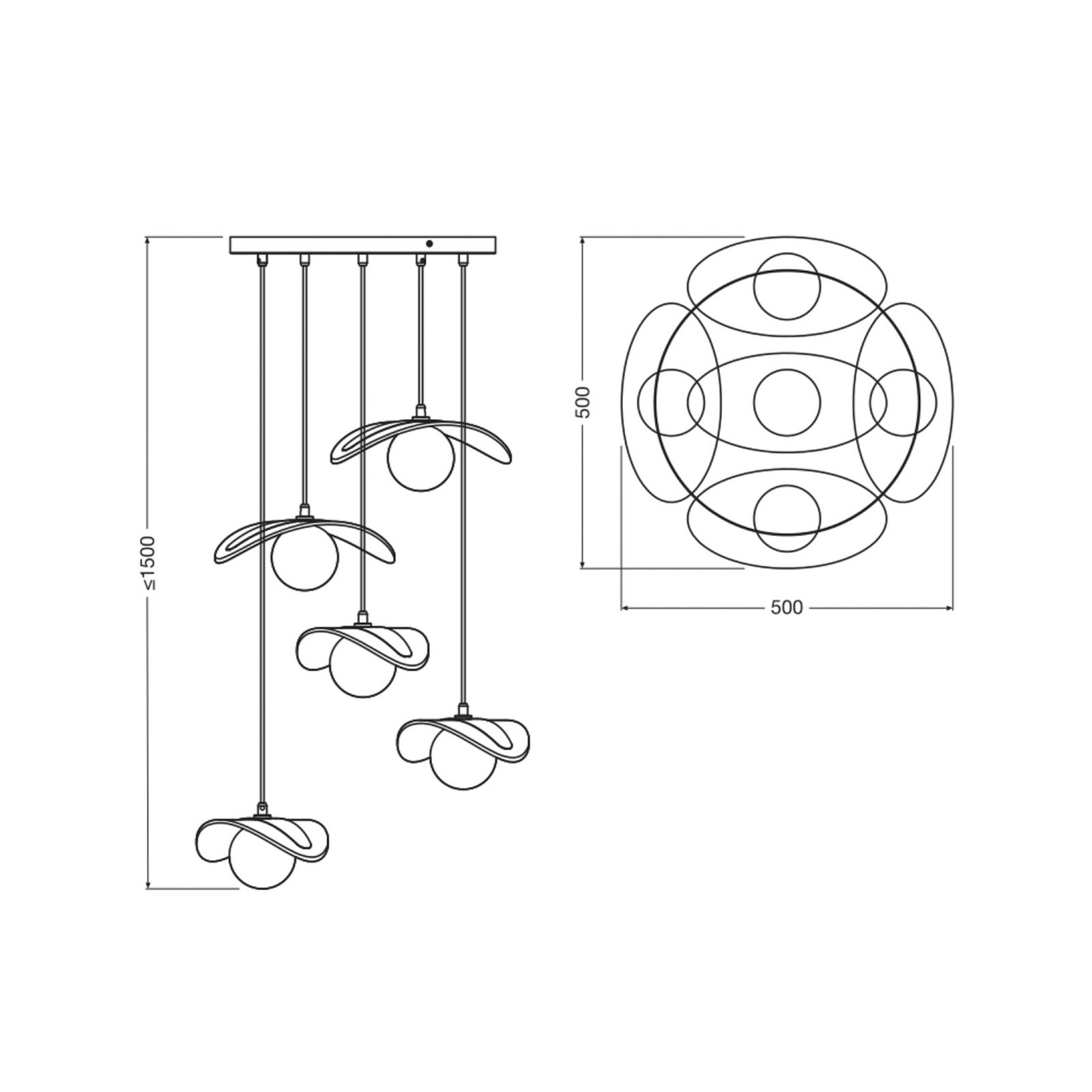 Lampada a sospensione OSRAM Decor Pearl, a 5 luci, beige, feltro, G9