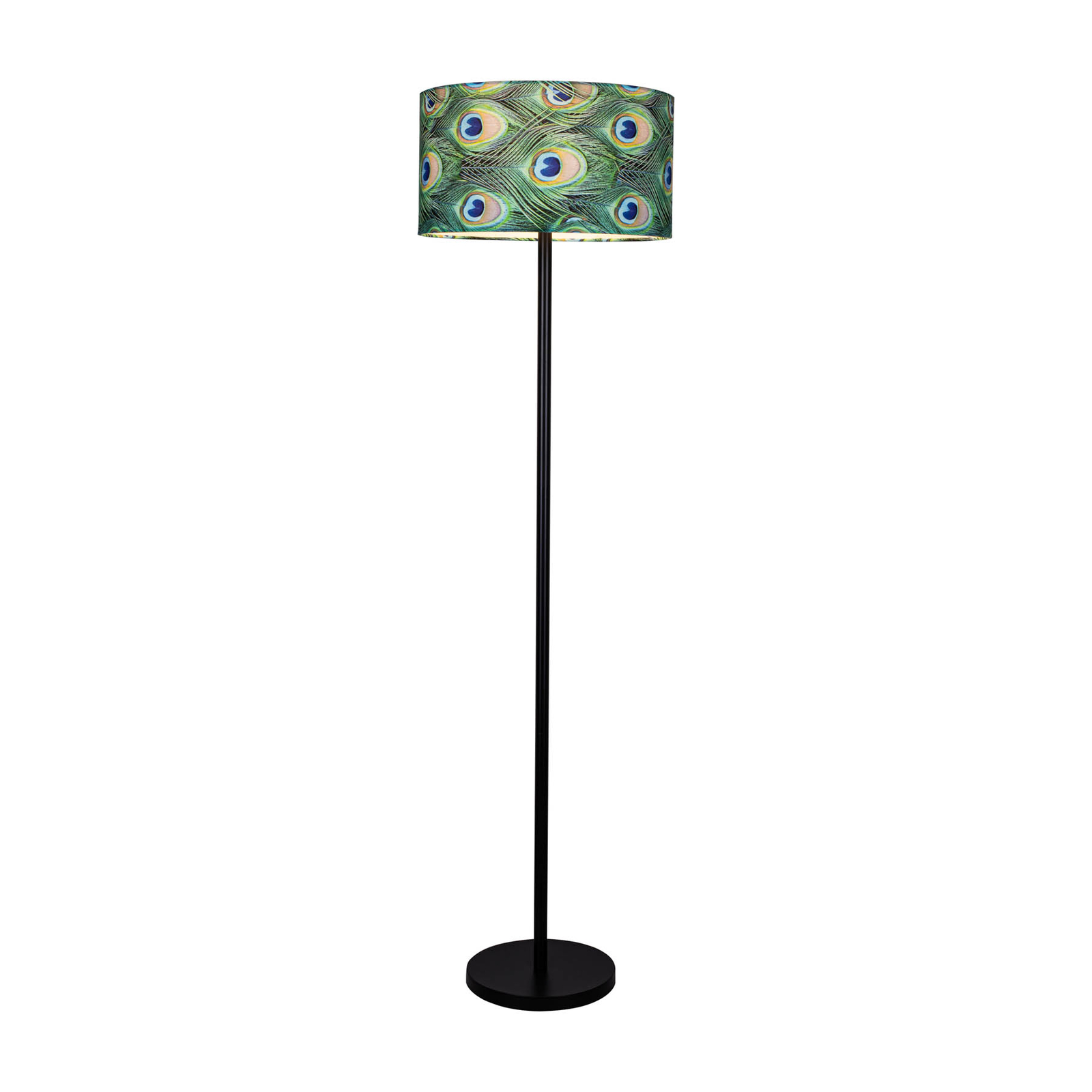 Lámpara de pie Pavo Real, Ø 45 cm, verde