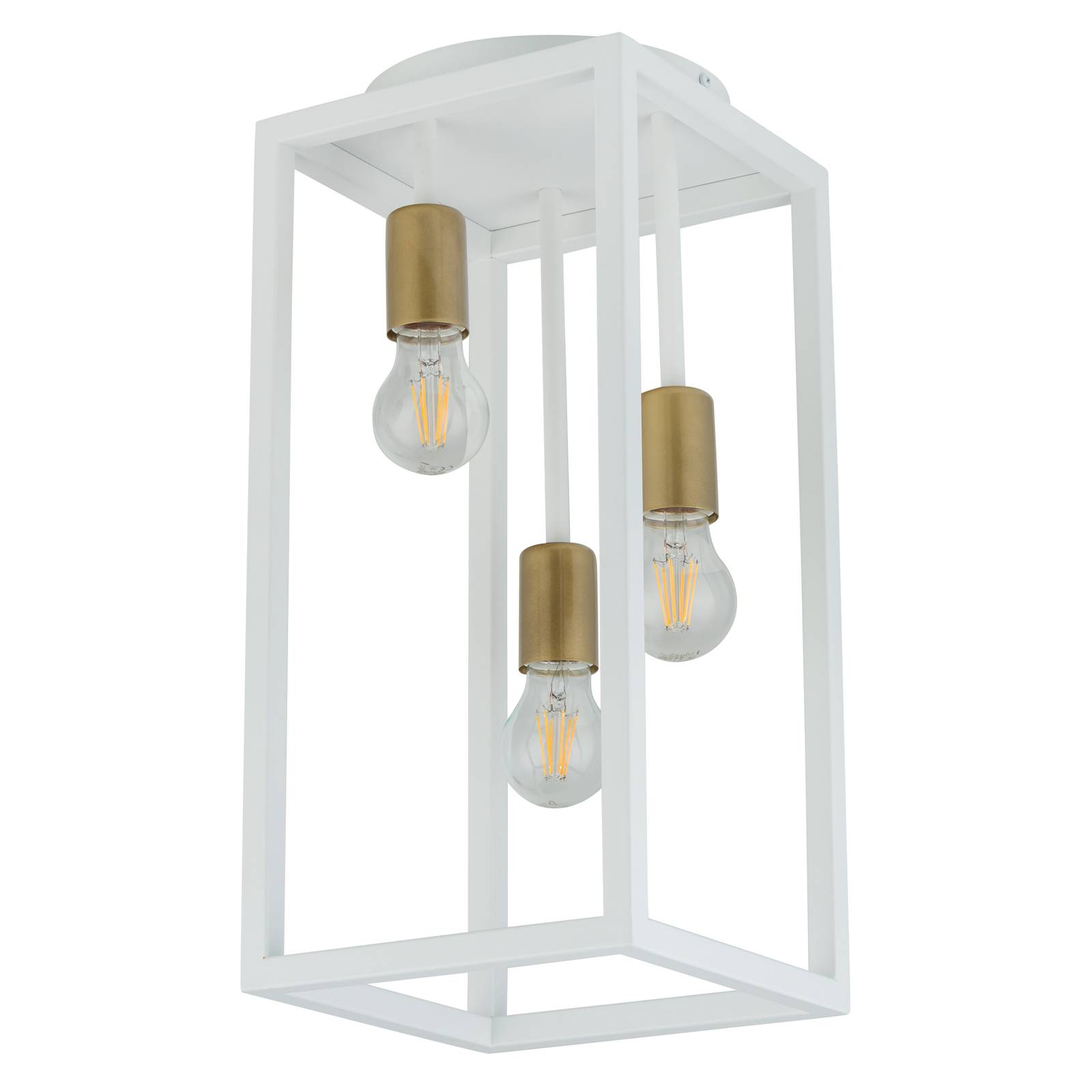 Plafondlamp Aramis, 3-lamps, wit/goud