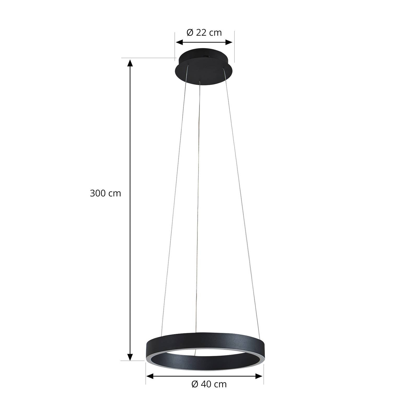 Arcchio Answin żyrandol LED 26,4 W czarny