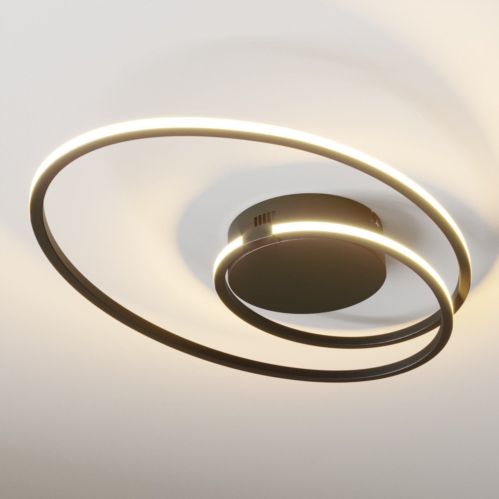 Lindby Xenias LED-taklampe, svart, 49 x 30 cm