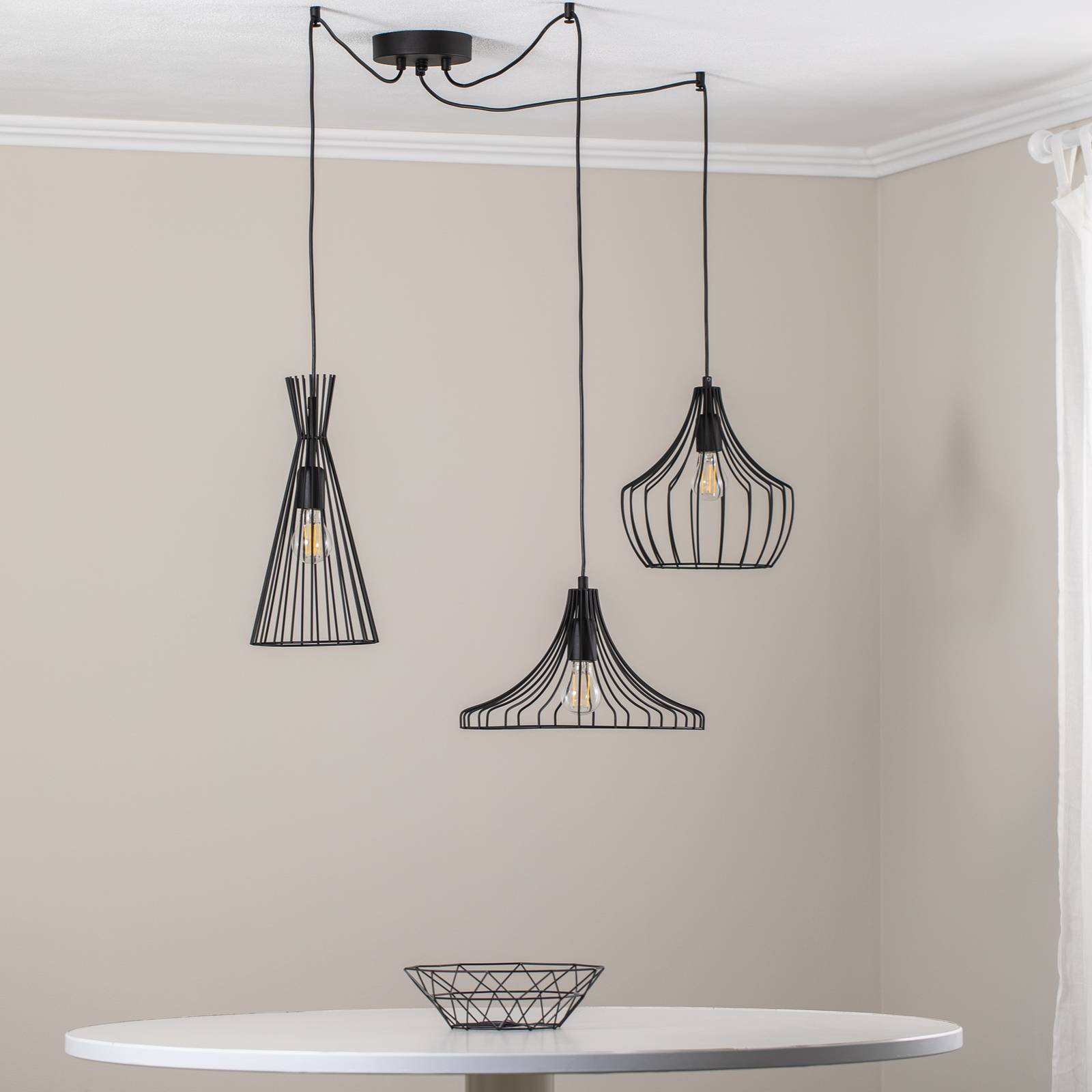 Lampa wisząca Mezopotamya N-1291 3-punktowa czarna
