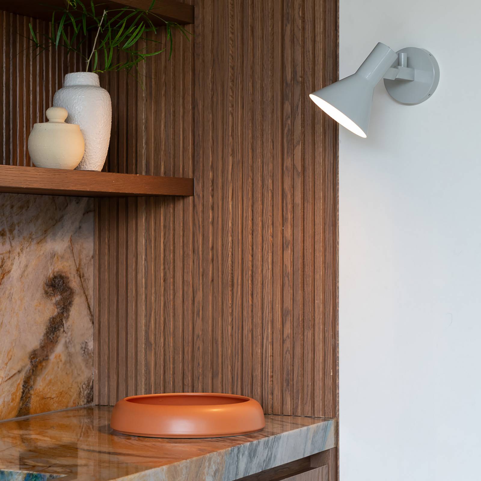 IT'S ABOUT ROMI Wandlampe Stavanger hellgrau, Stecker, 20 cm günstig online kaufen