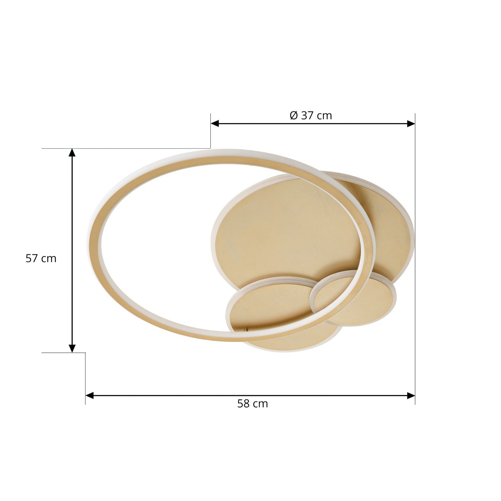 Lucande LED-Deckenleuchte Circulo, gold, 60 cm CCT, dimmbar