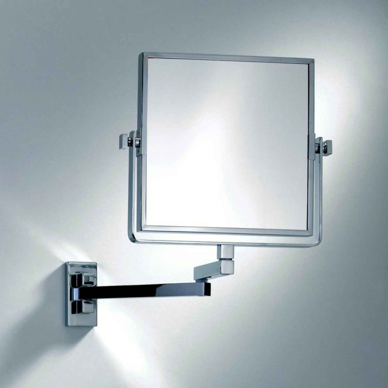 Decor Walther EDGE modern cosmetic wall mirror, for Bathroom, metal, glass, W: 24 cm, H: 30 cm
