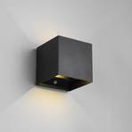 Επαναφορτιζόμενη λυχνία τοίχου LED Talent, μαύρο, πλάτος 10 cm Αισθητήρας