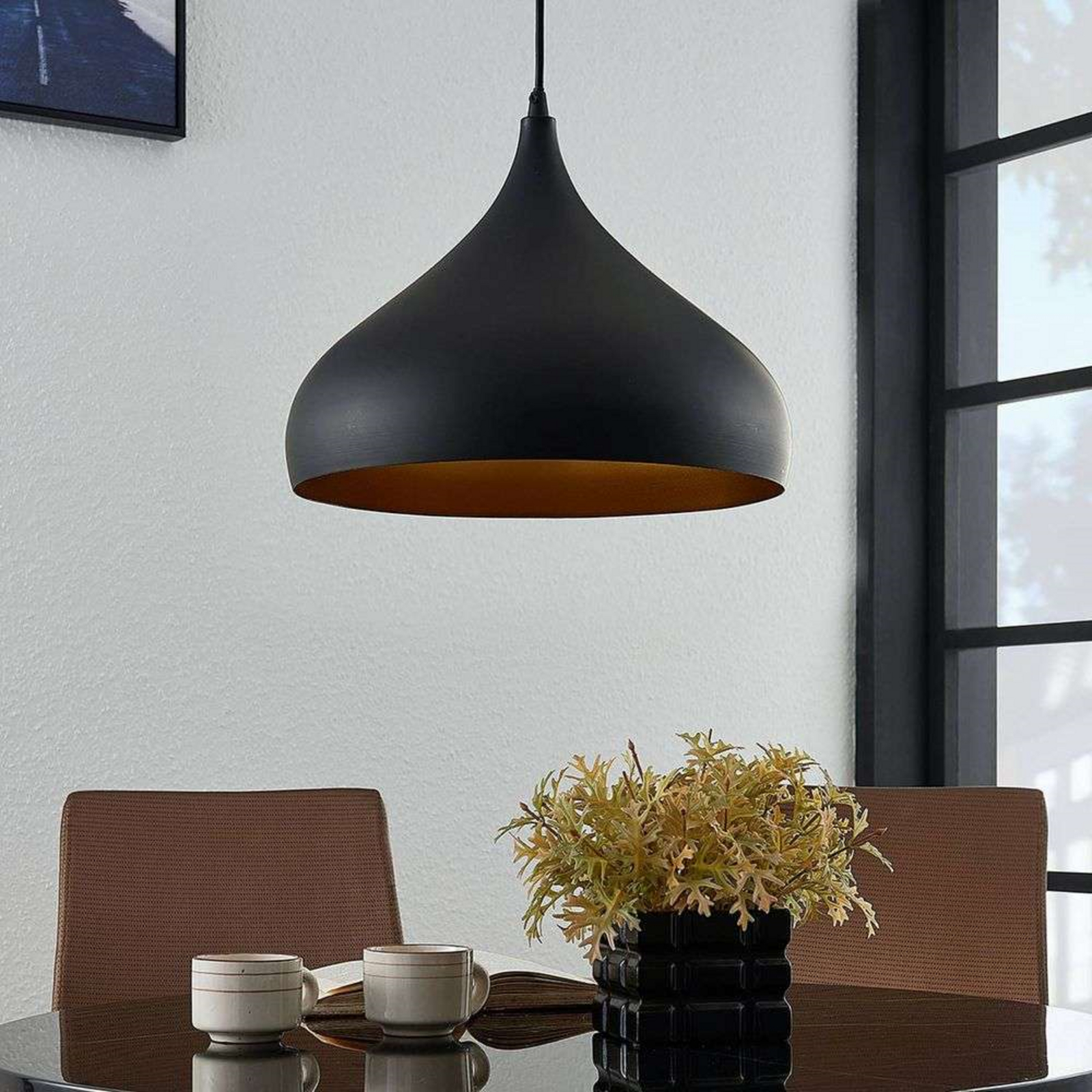 Ritana Lustră Pendul Black/Gold - Lindby