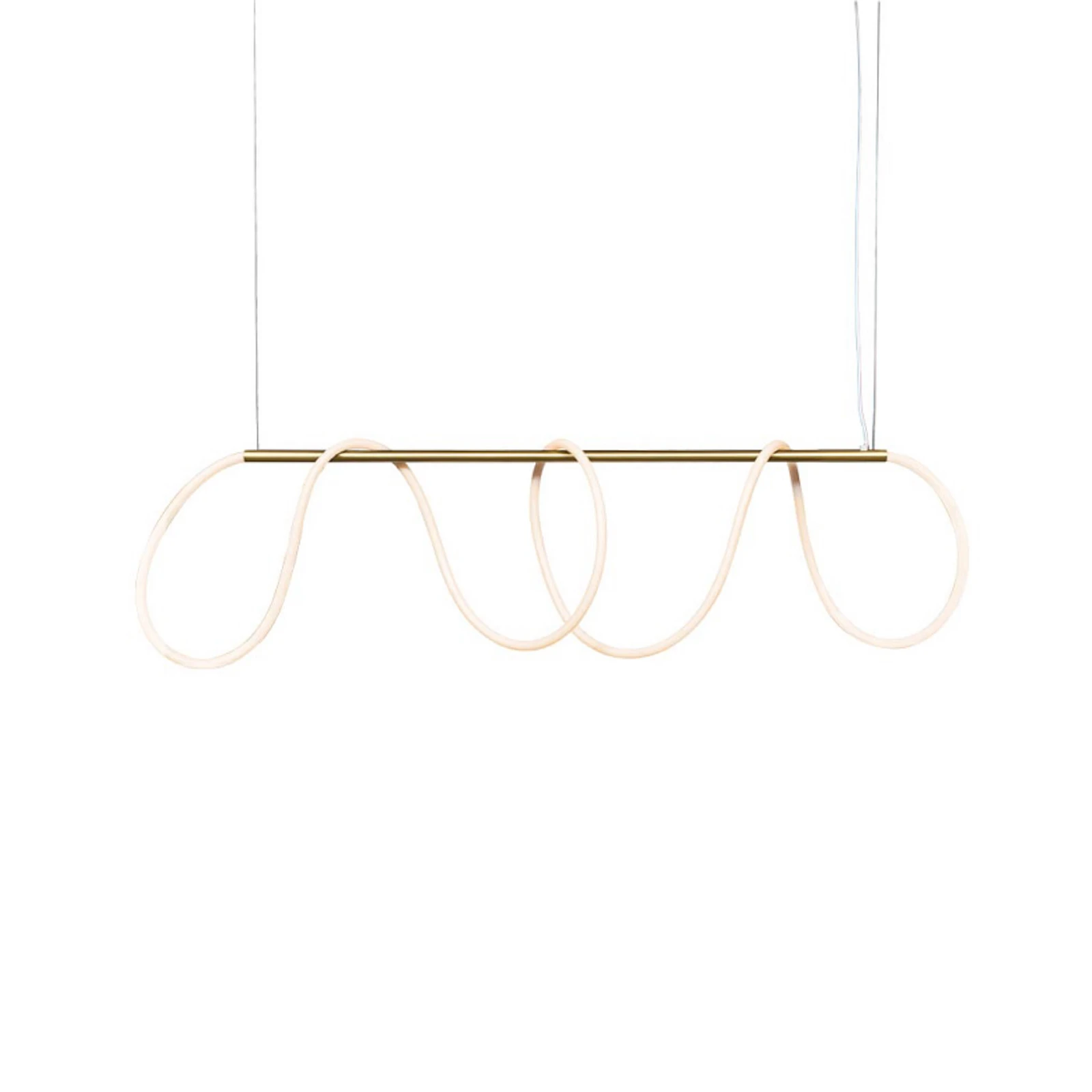 Závěsné světlo LED 19254, matná zlatá, délka 147 cm, kov