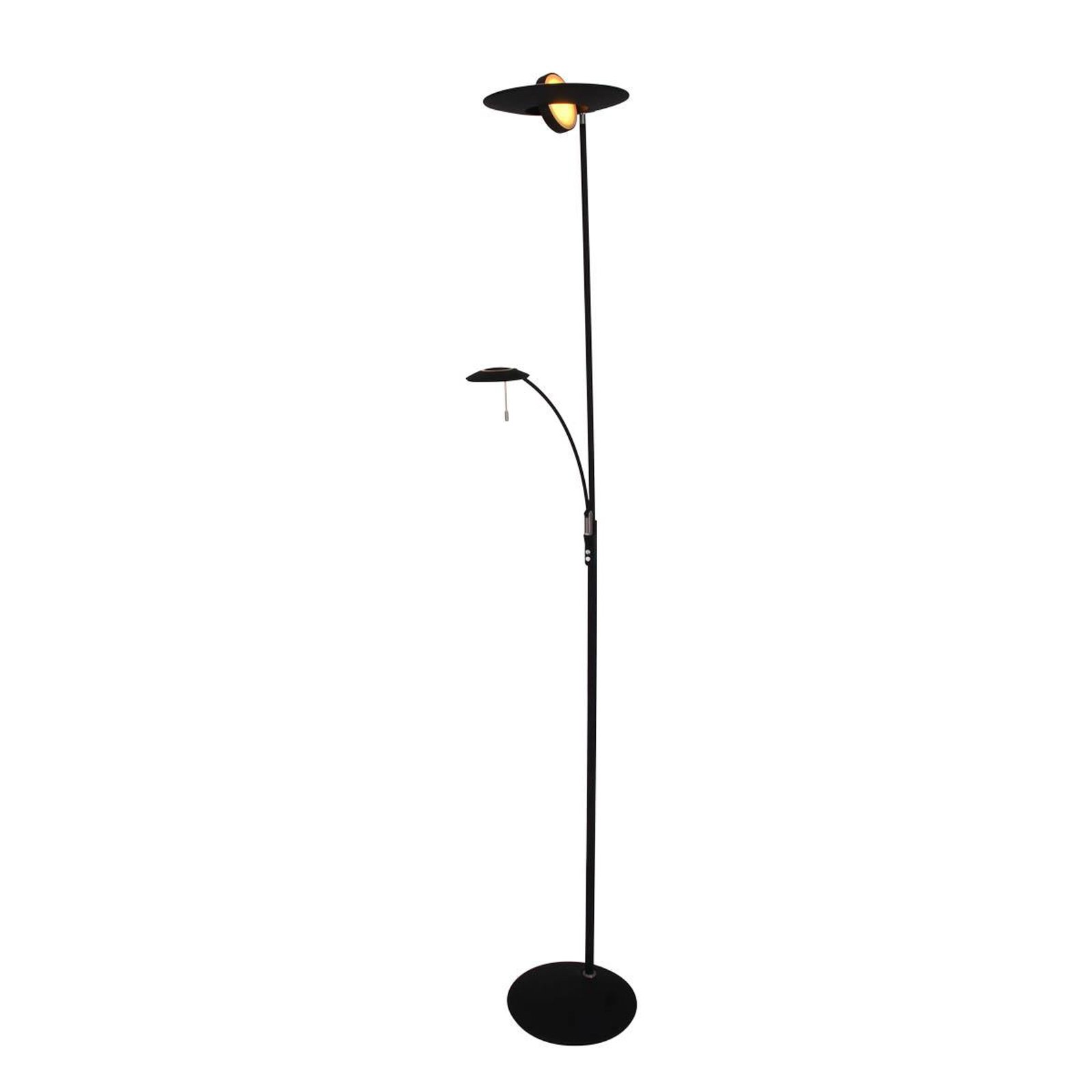 Stojací lampa Zenith LED, světlo na čtení, CCT, kov, černá