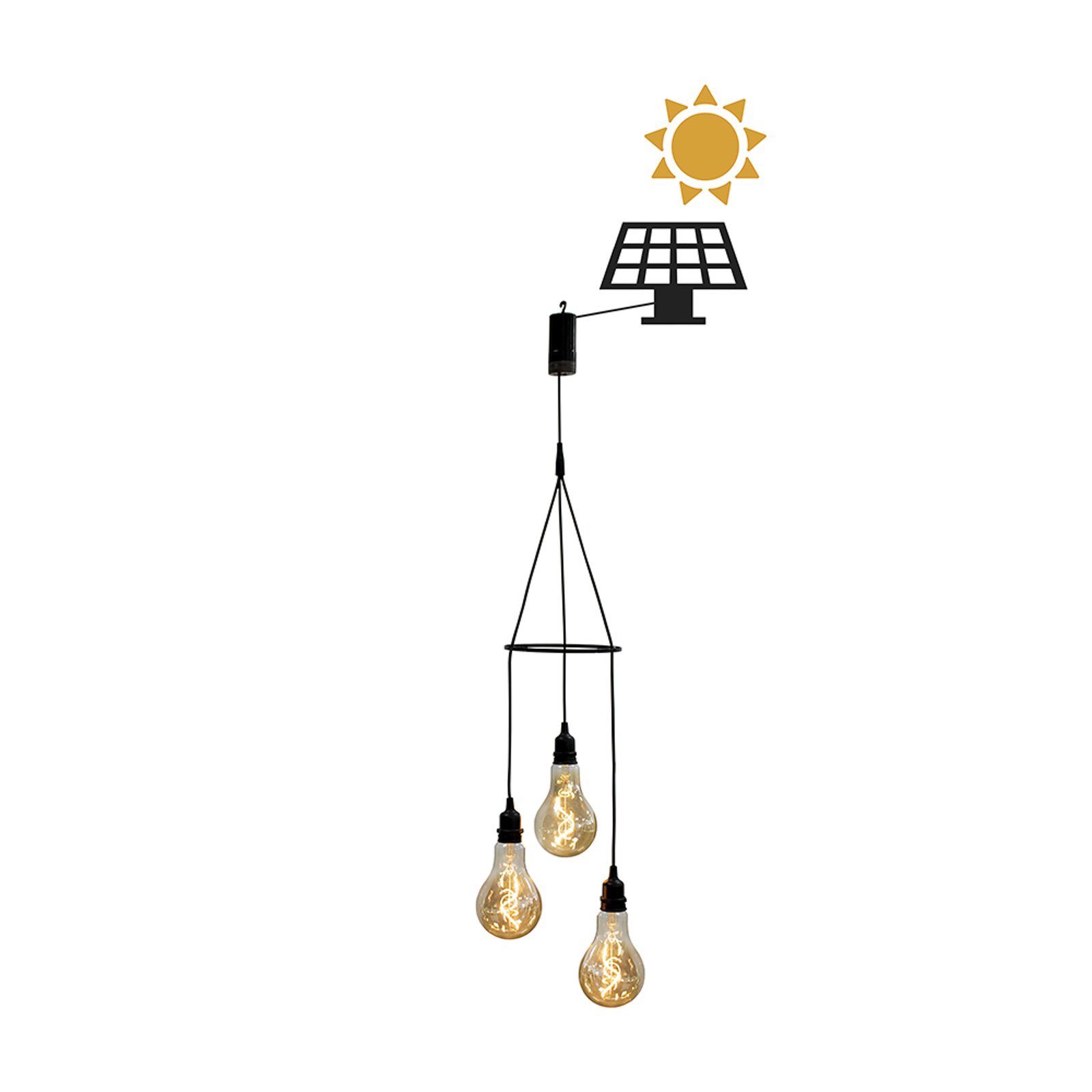 Newgarden Chiara LED sospensione solare, 3 luci