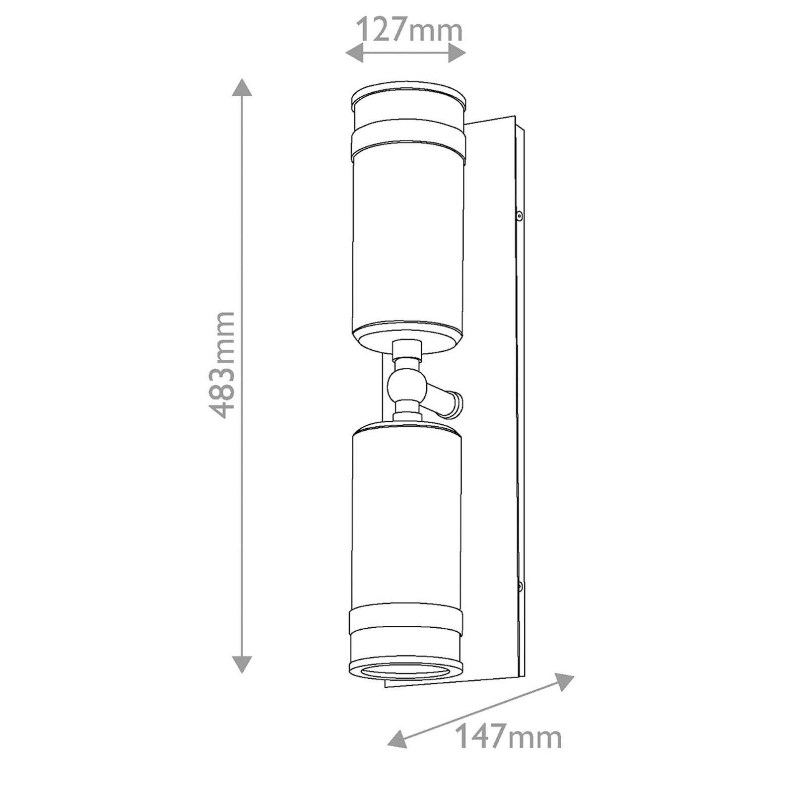Applique d'extérieur Pratt, laiton vieilli, 48 cm, à 2 lampes, IP44, GU10-LED