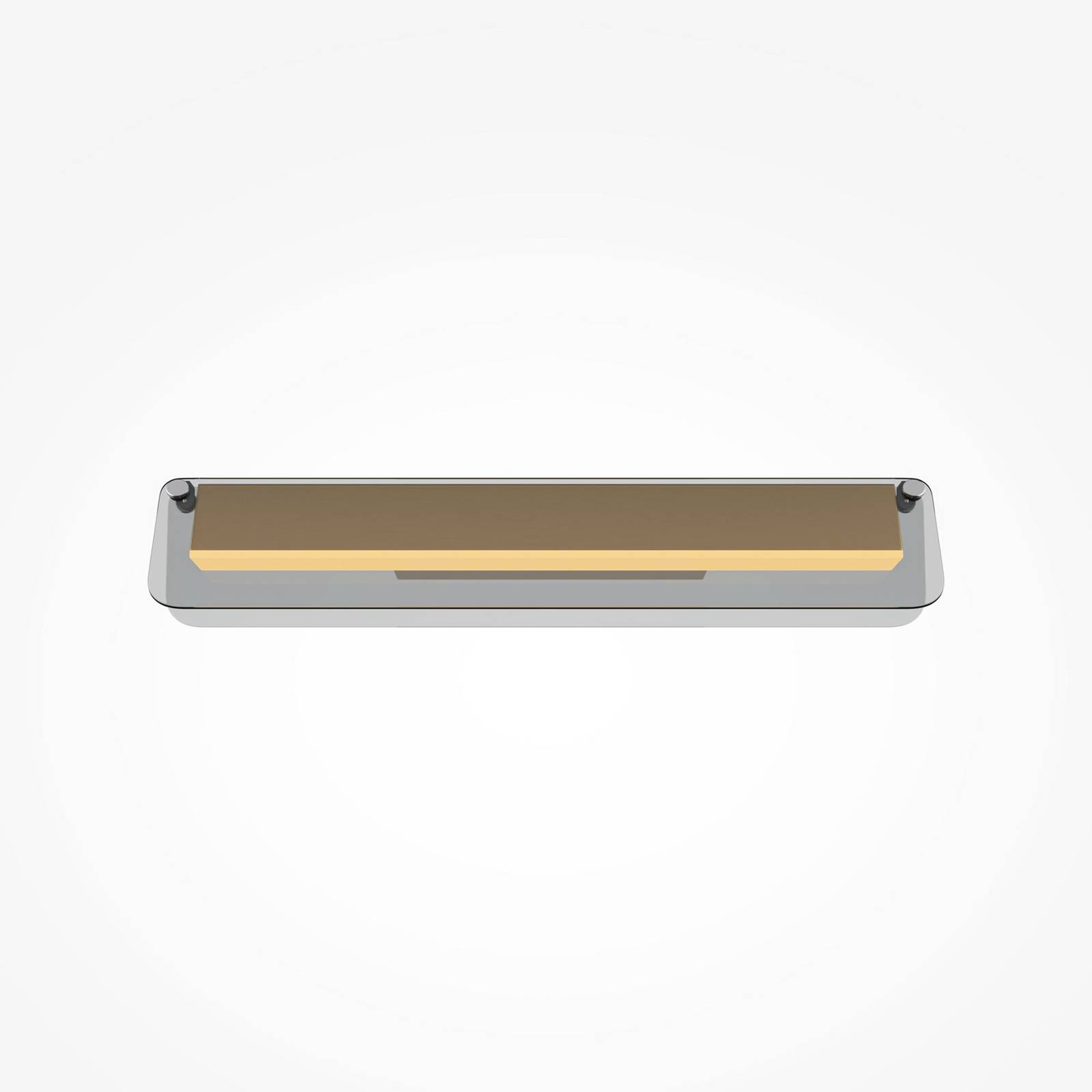 LED-Wandlampe FLAT, grau/messing, Breite 43 cm, Glas/Metall günstig online kaufen