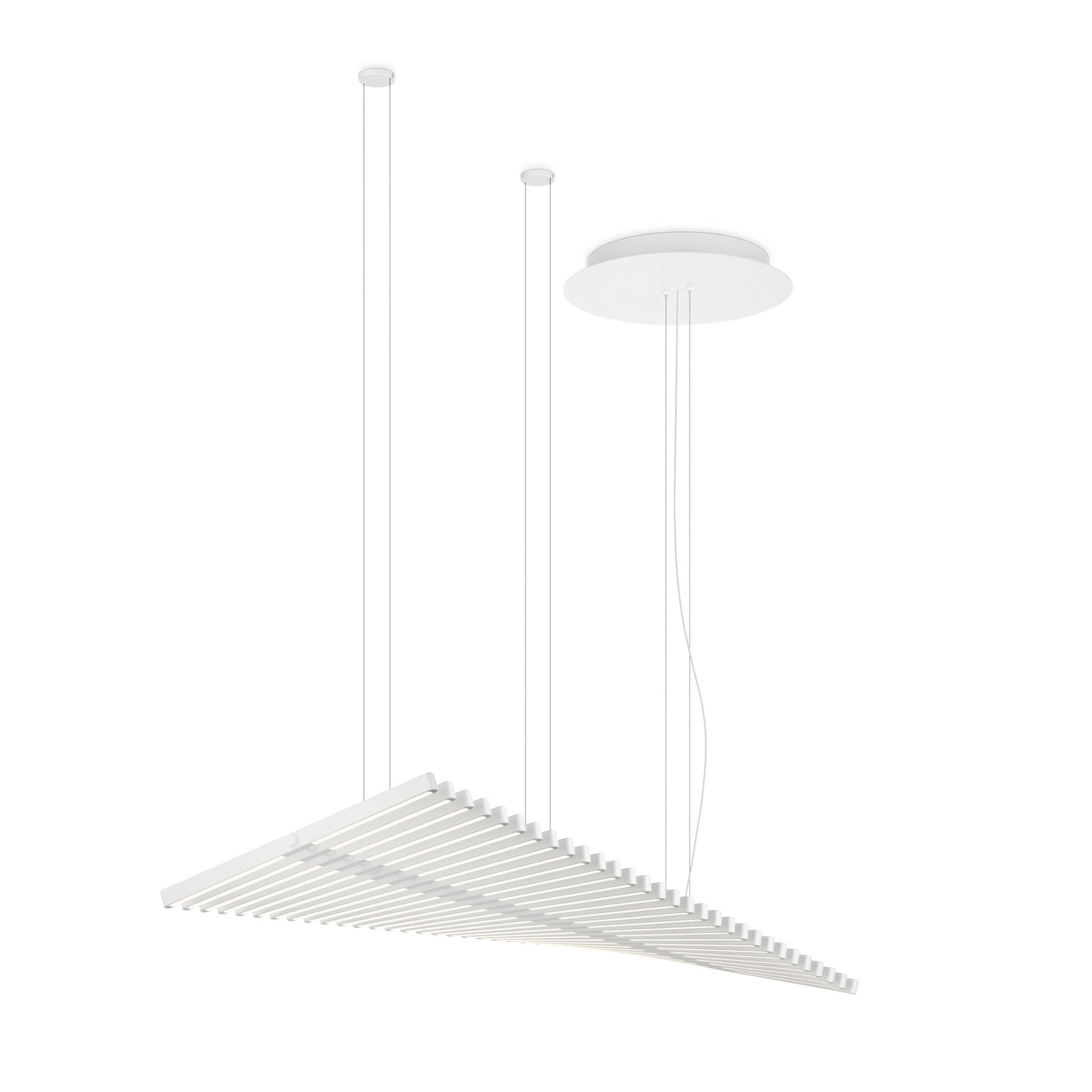 Lampă suspendată LED Vibia RHYTHM albă 141 x 47 cm 927 dimabil - Camera de zi / sufragerie - Design - Metal