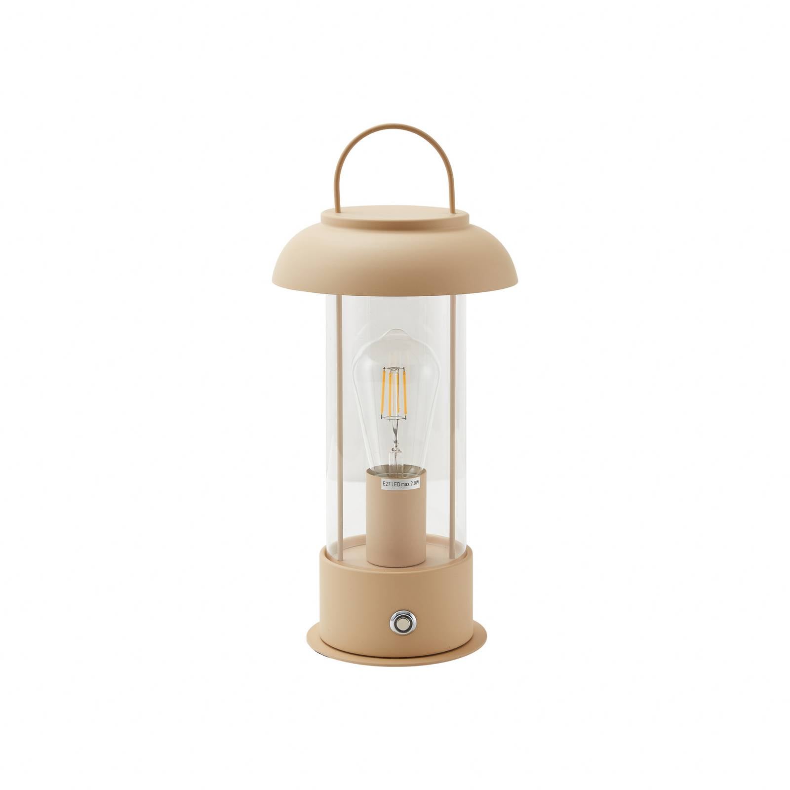 Lindby LED-Akkutischlampe Yvette, apricot-beige, IP44, Touch