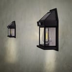LED solar outdoor wall lamp Mira, sensor, black, set of 2 IP44