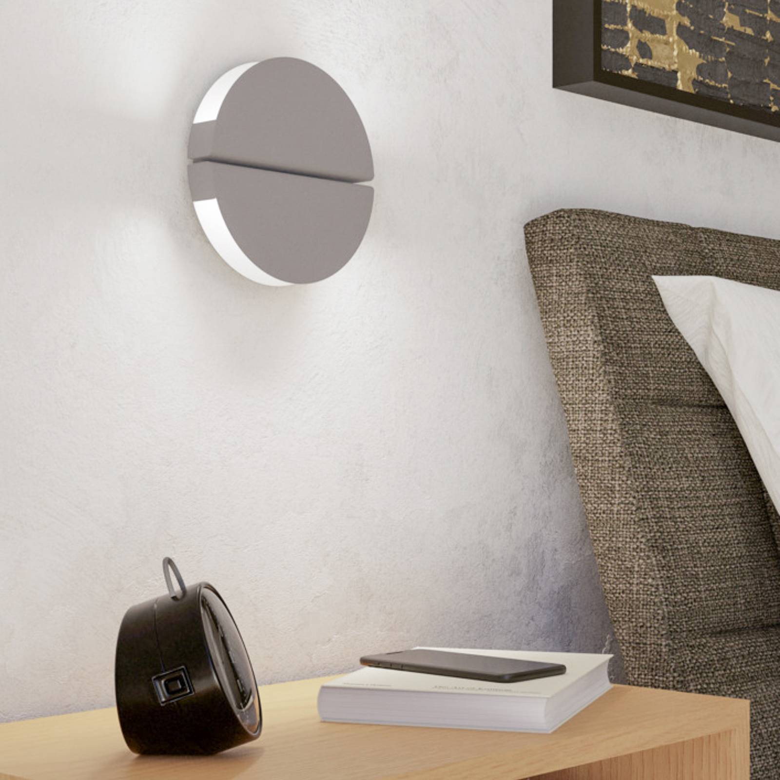 EGLO LED wandlamp PIANOSA, beige, Ø 18 cm, IP44, CCT