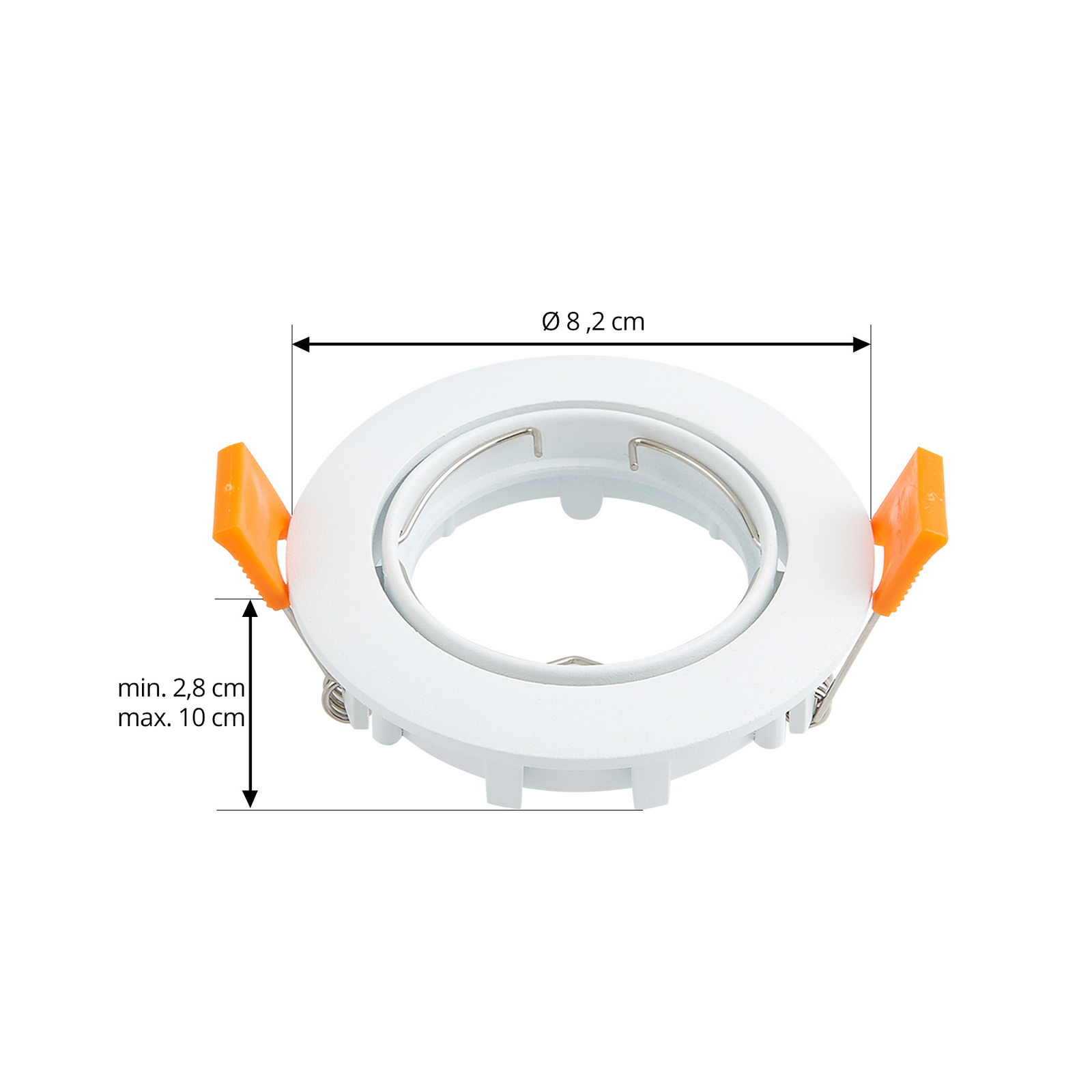 PRIOS Plafoniera a incasso Fibur, bianca, zinco, Ø 8,2 cm, set da 3