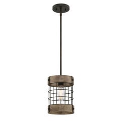 Lampa wisząca Westinghouse Langston, drewno sosnowe