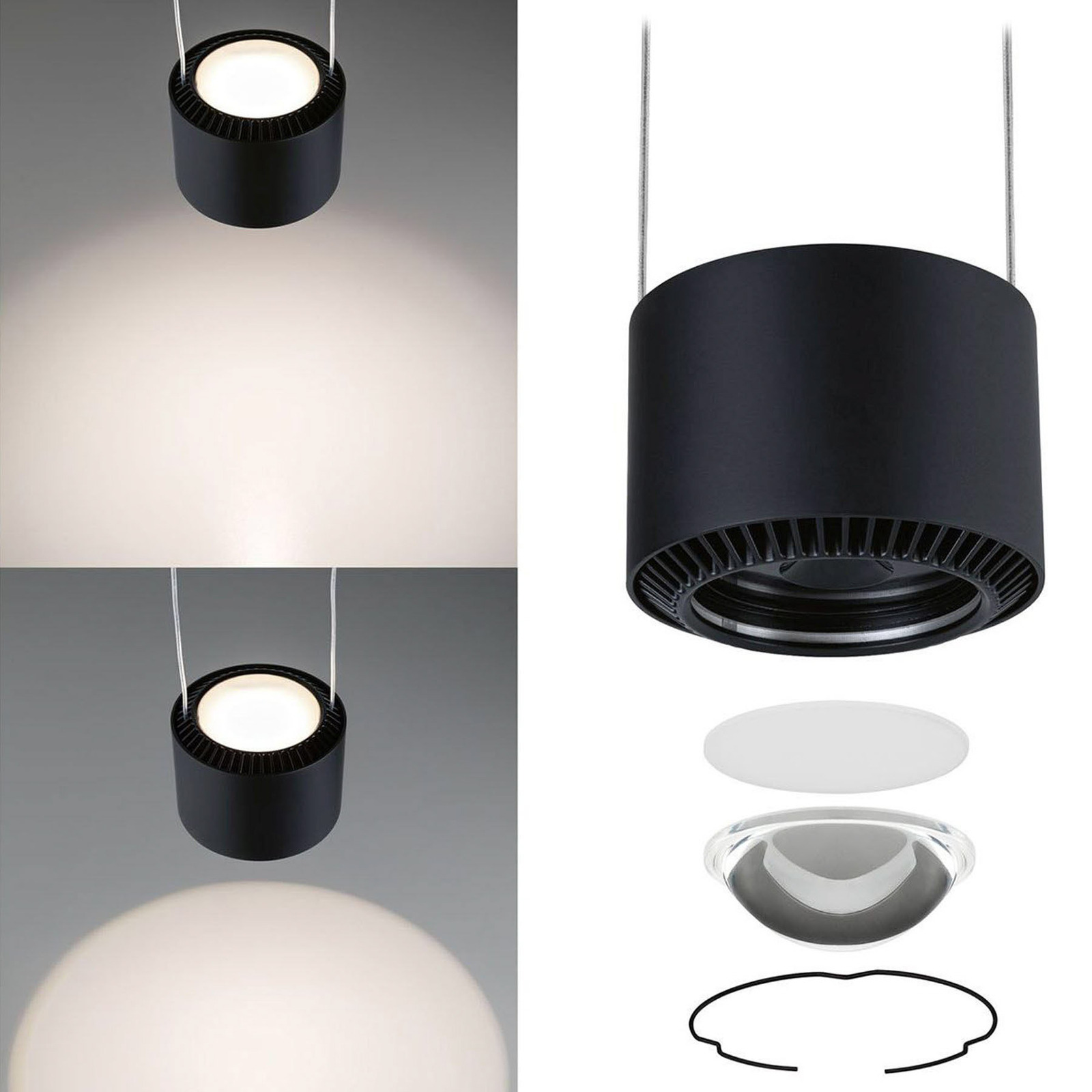 Paulmann URail Aldan LED hanglamp, zwart