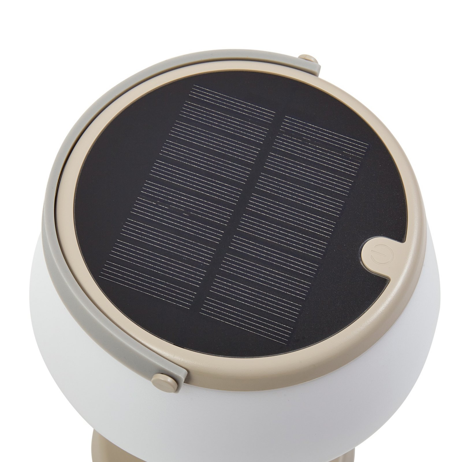 Lindby LED lampă de masă solară Mikkel, bej, dimabil, 7 cm