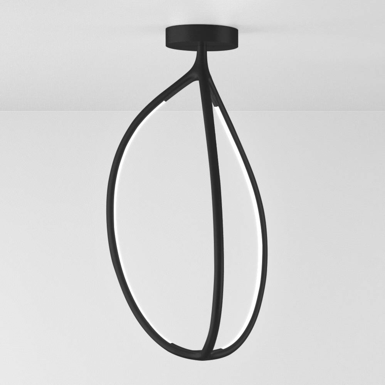 Artemide Arrival ceiling light, App, black, 70cm