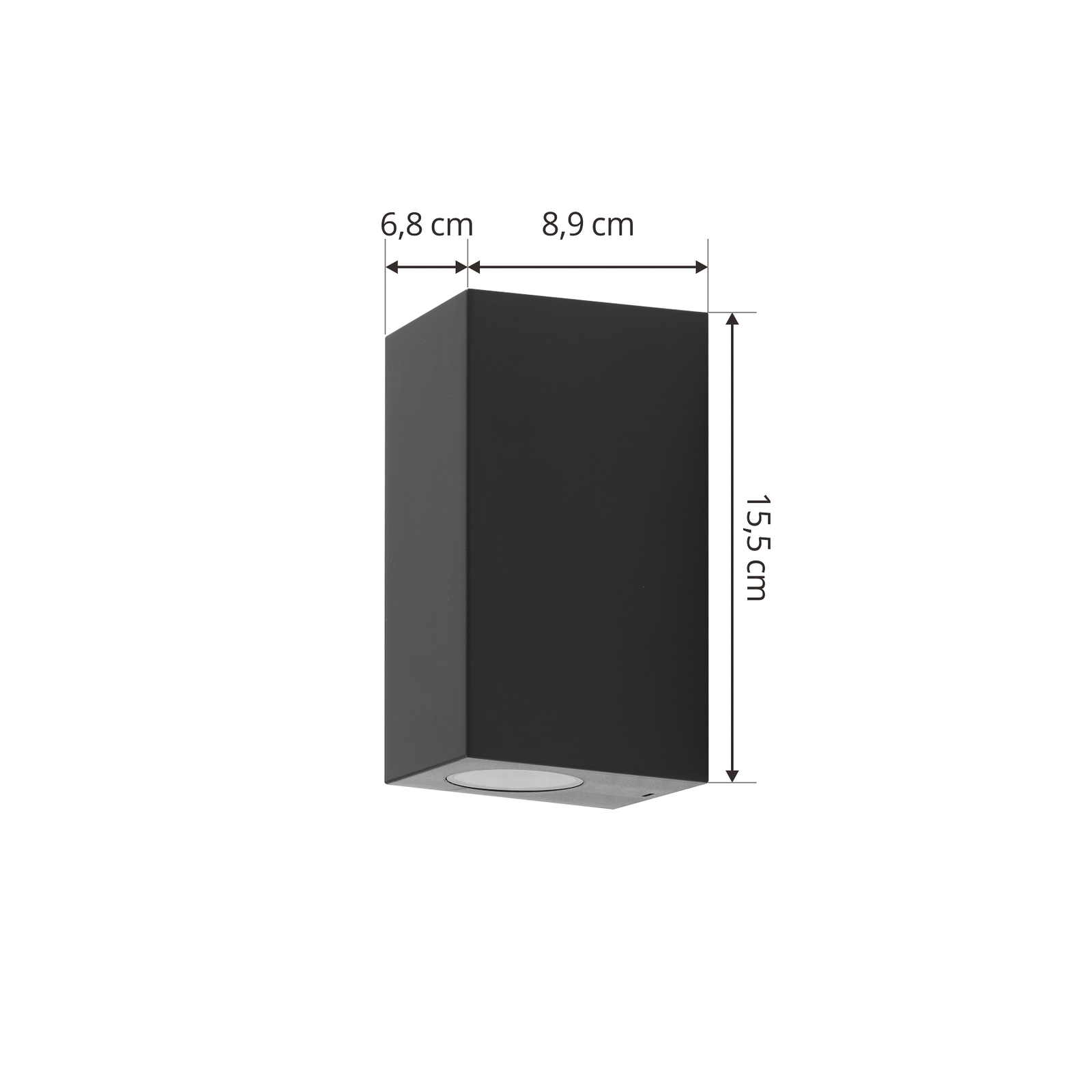 Prios Irfan outdoor wall angular black 15.5 cm