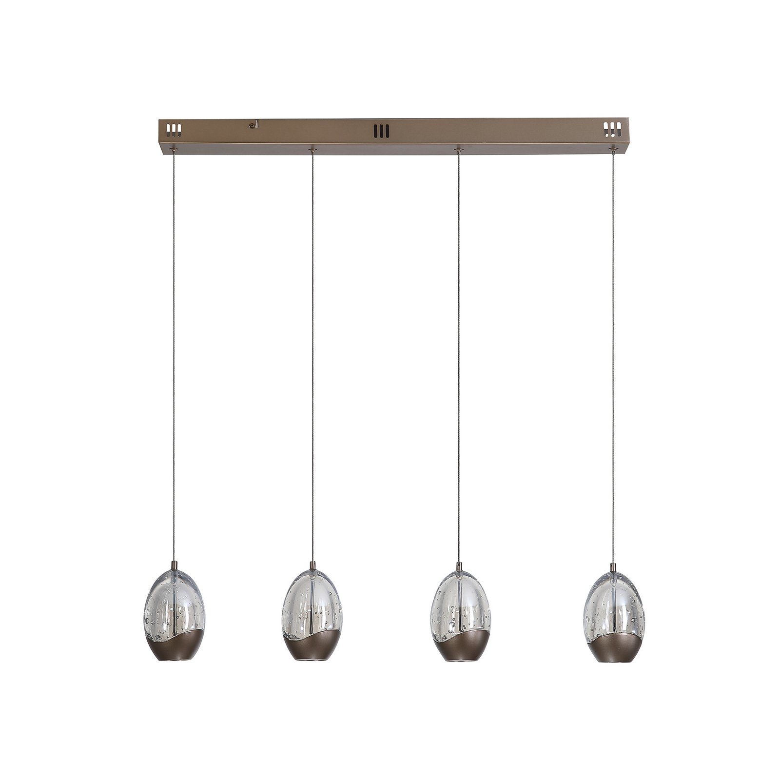 LED-pendellampe Seeds, cremefarvet, længde 75 cm, glas 4 lyskilder