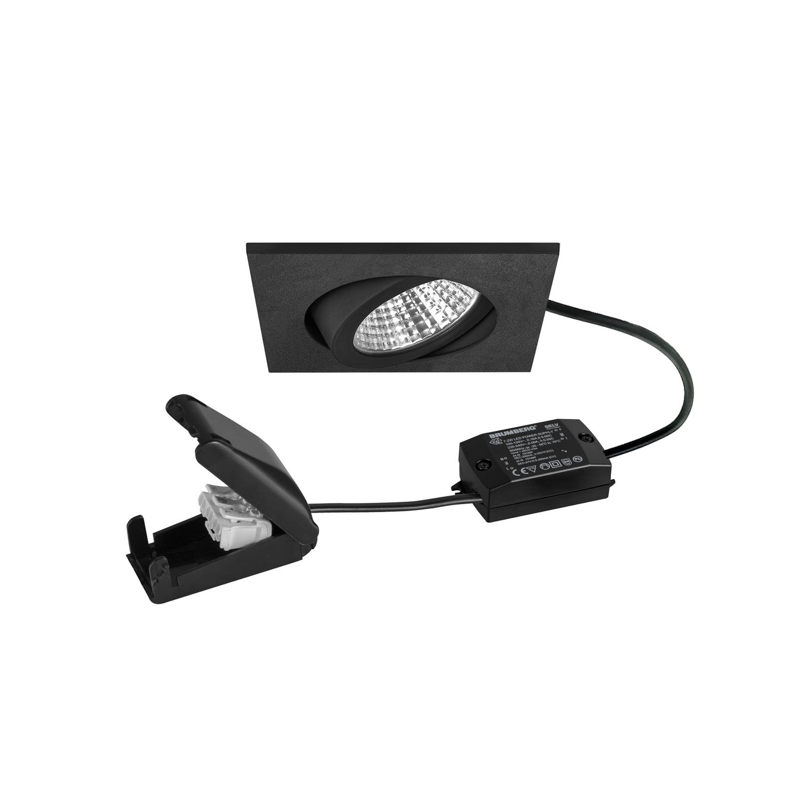 BRUMBERG BB05 Downlight voor woonkamer / eettafel - zwart - Aluminium - lamp - inbouwspot plafond
