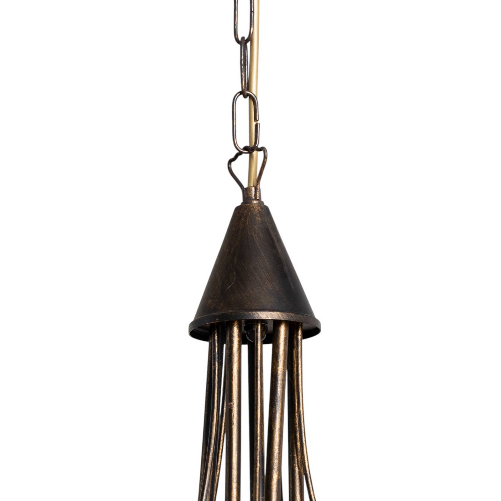 Żyrandol Milvia, 5-punktowa, kolor brązowy, metal