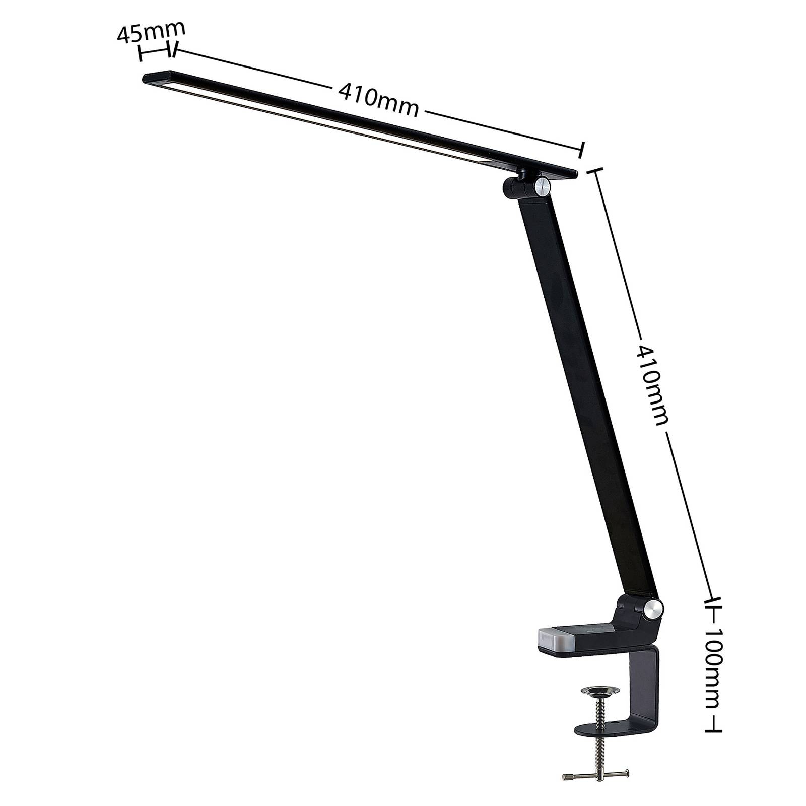 Prios Tamarin lampa stołowa LED ściemniana, czarna