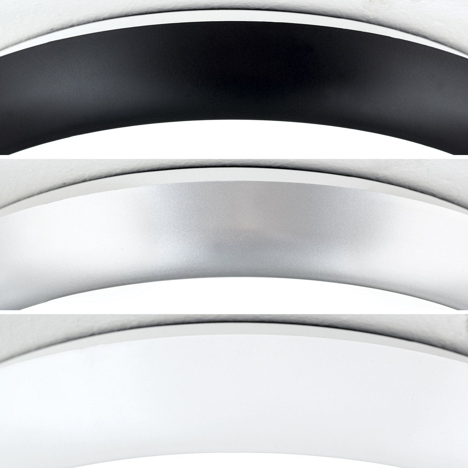 Maggy LED plafondlamp, Ø 25 cm, wit, CCT, IP65, decoratieve ringen