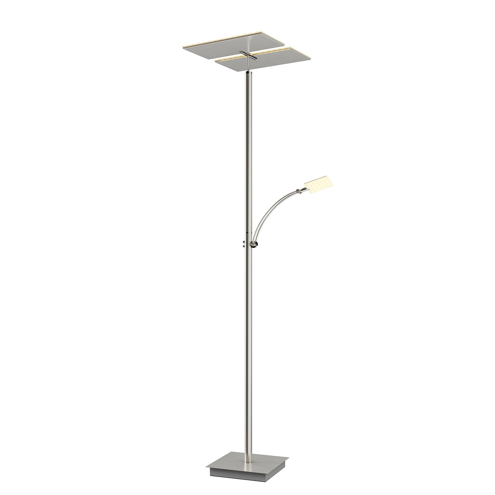 Lucande LED-Stehleuchte Parthena, nickel, Metall, 180 cm