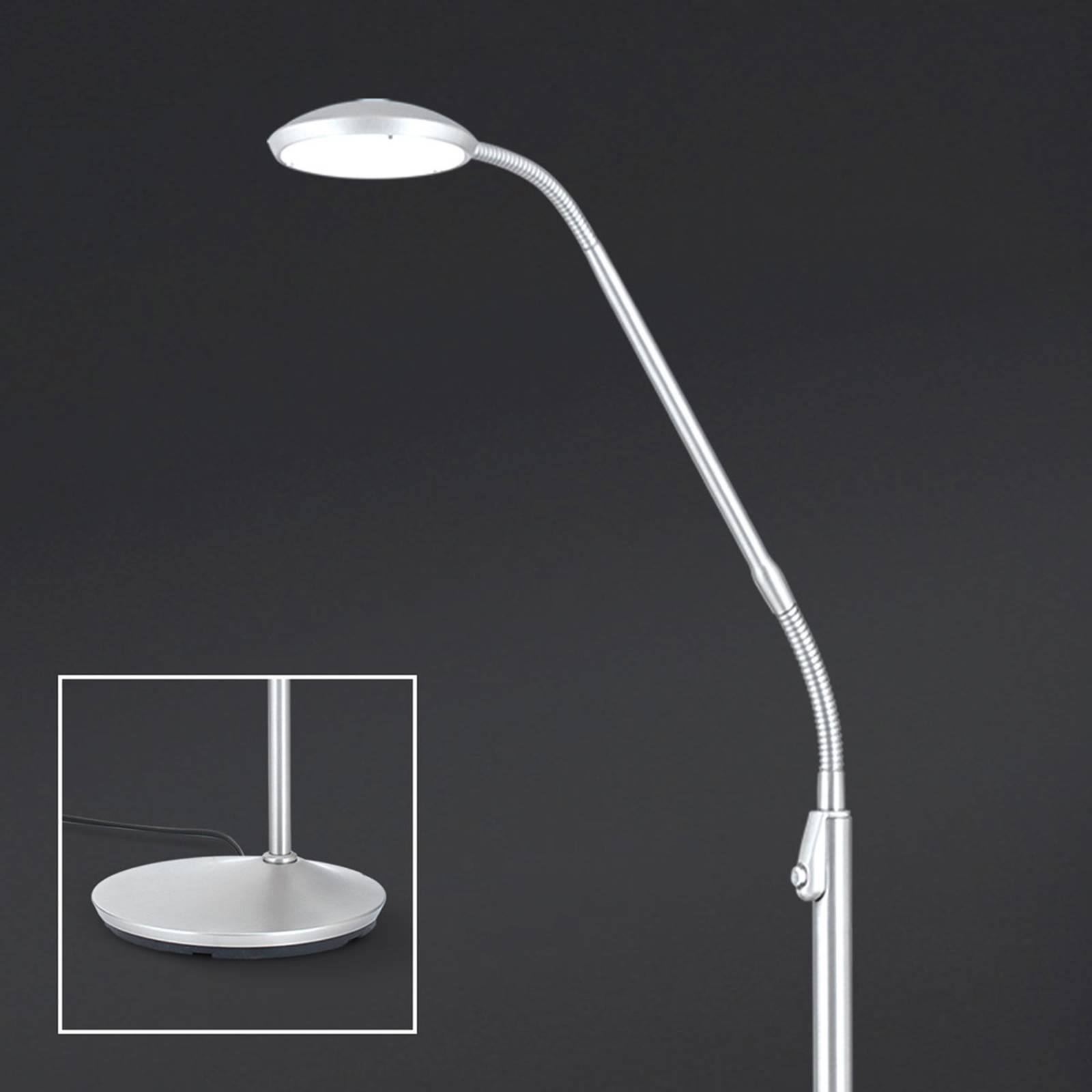 Niklowana lampa stojąca LED Cobra 1-punktowa