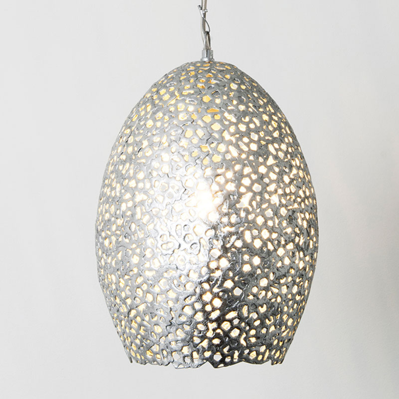Lampa wisząca Cavalliere, srebrna, Ø 22 cm