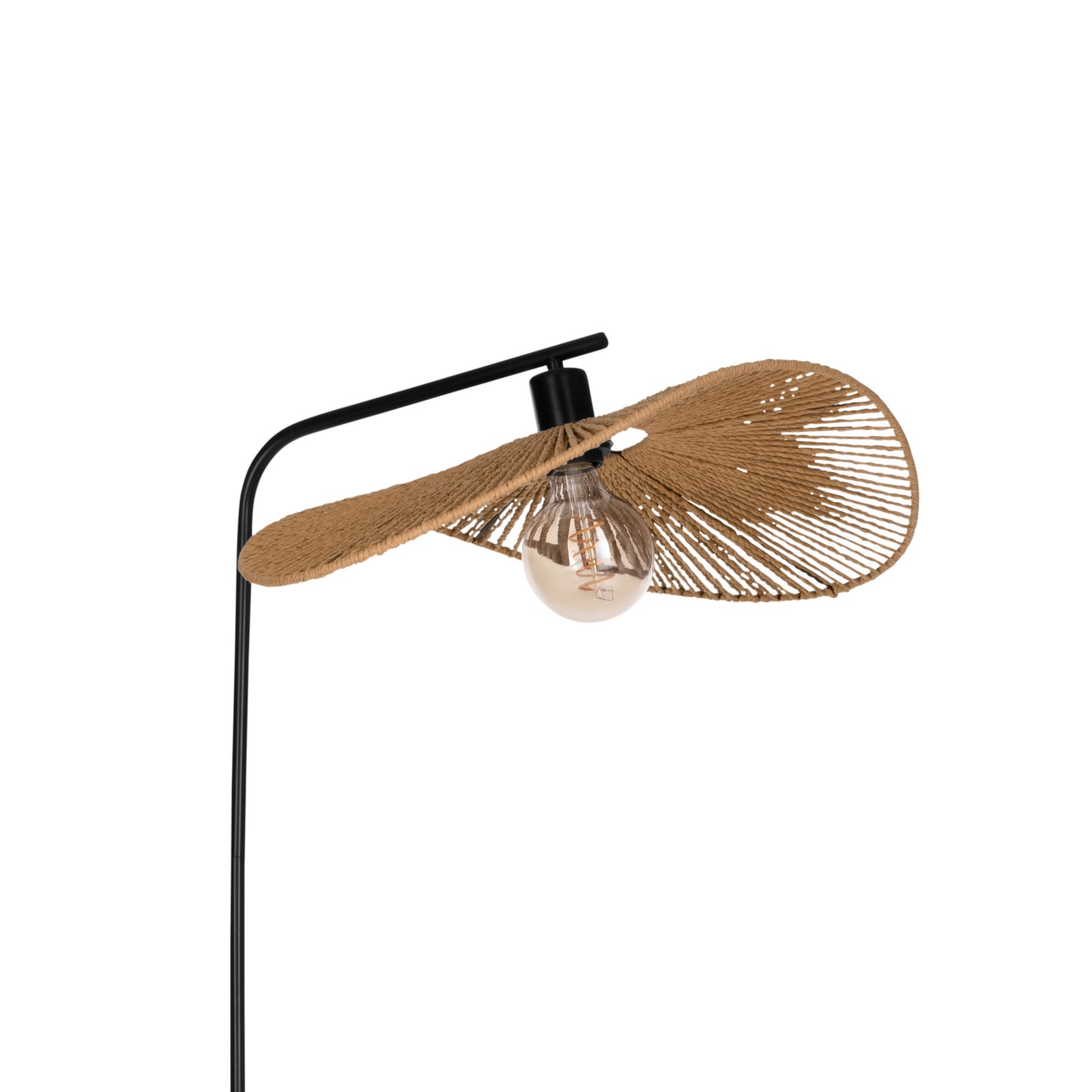 Gulvlampe Siruela, brun, højde 160 cm, papirreb, E27