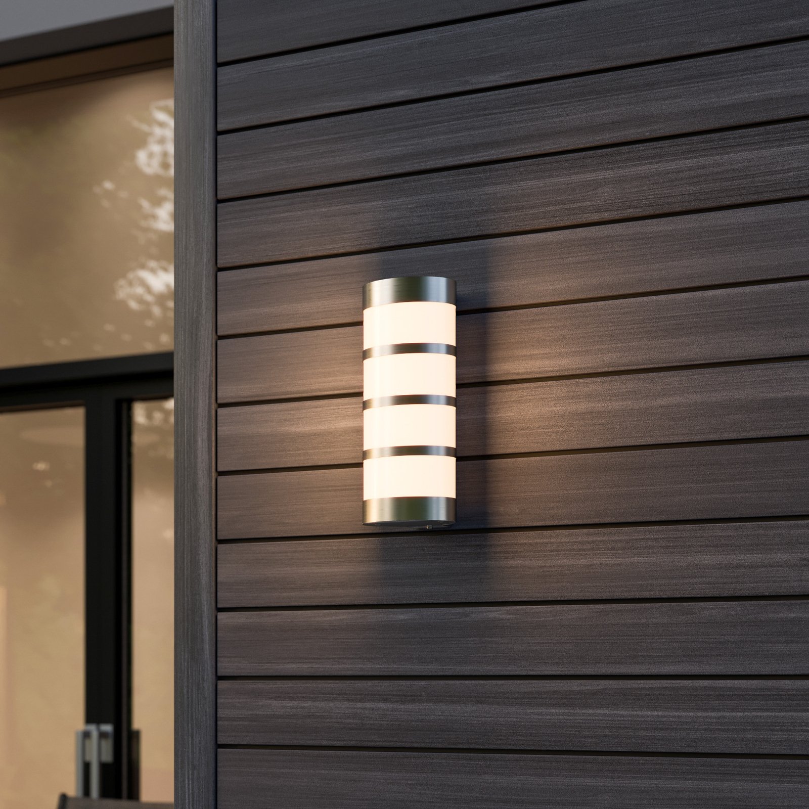 LED-utomhusvägglampa av rostfritt stål Leroy