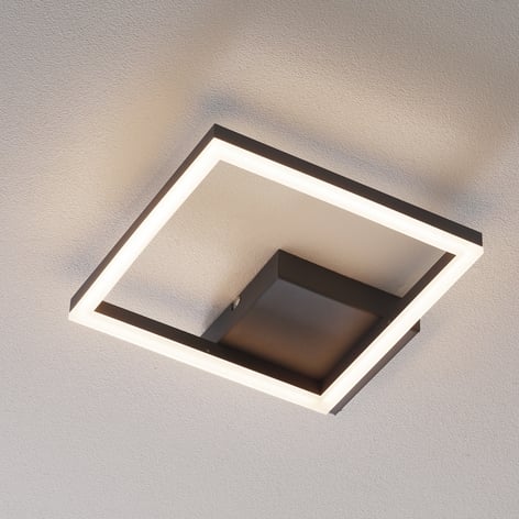 Plafonnier LED Bard, 27x27 cm, anthracite