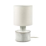 WHITE-WHITE CATHERINE bordlampe, stentøj, tekstil, højde 47 cm, E27 – Serax