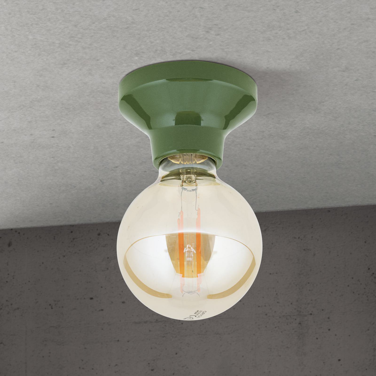 Plafonnier Frost, vert, céramique, E27
