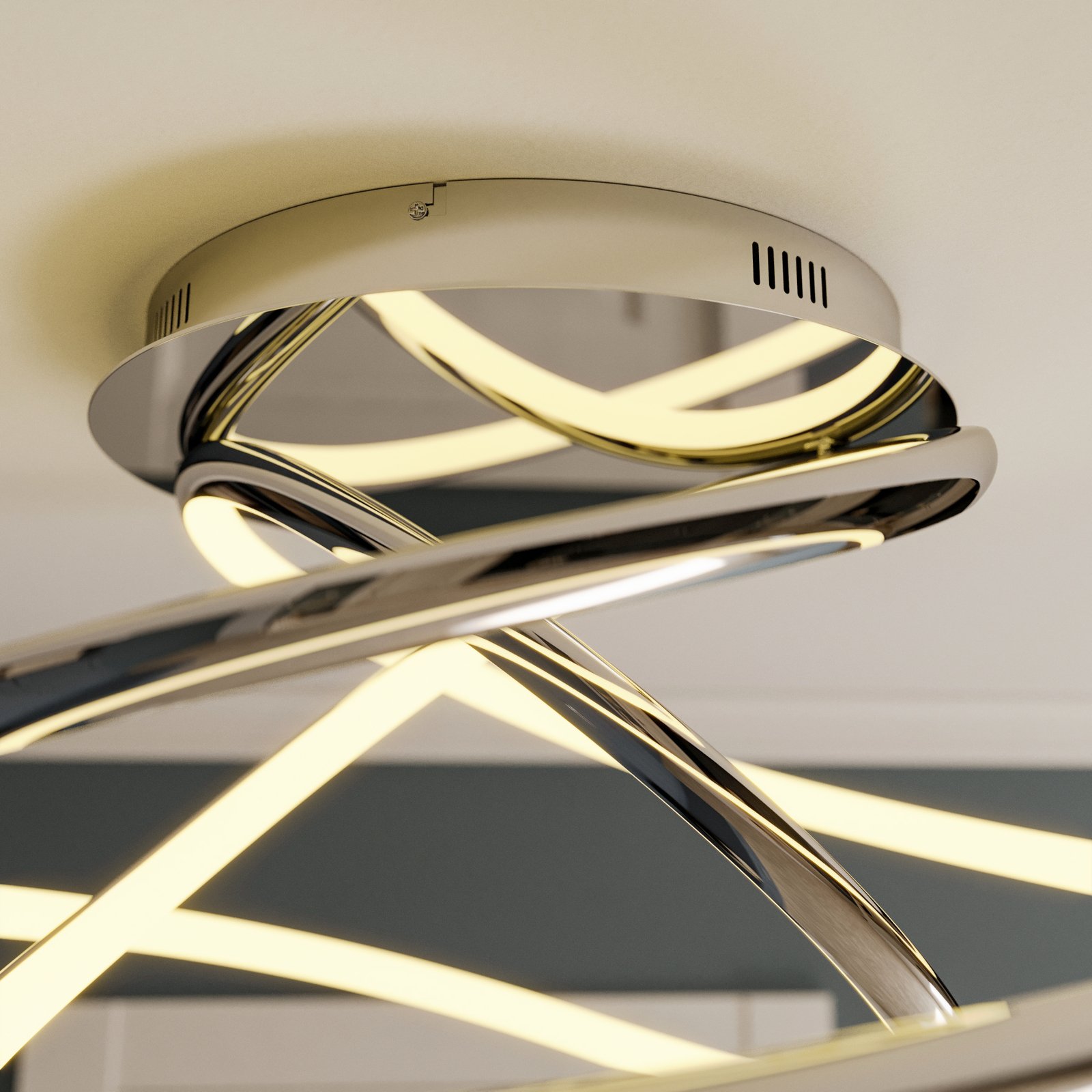 Lucande Fluxus lámpara LED de techo, atenuable 3