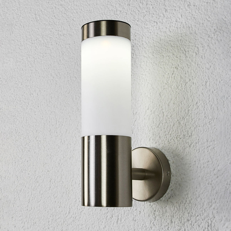 Applique murale solaire LED cylindre Aleeza, inox