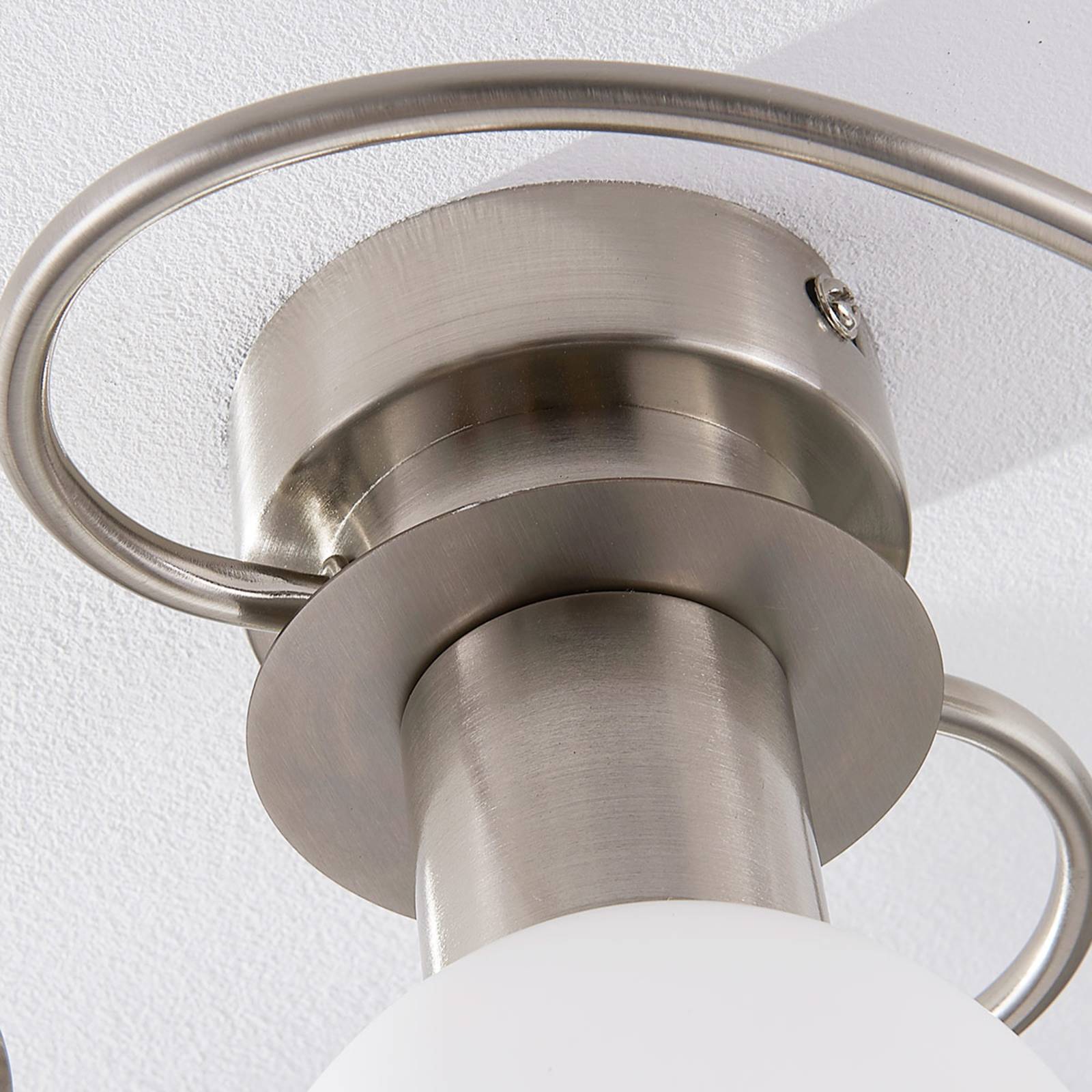 Lampa sufitowa Lindby Ciala, 3-punktowa, kolor nikiel, szkło