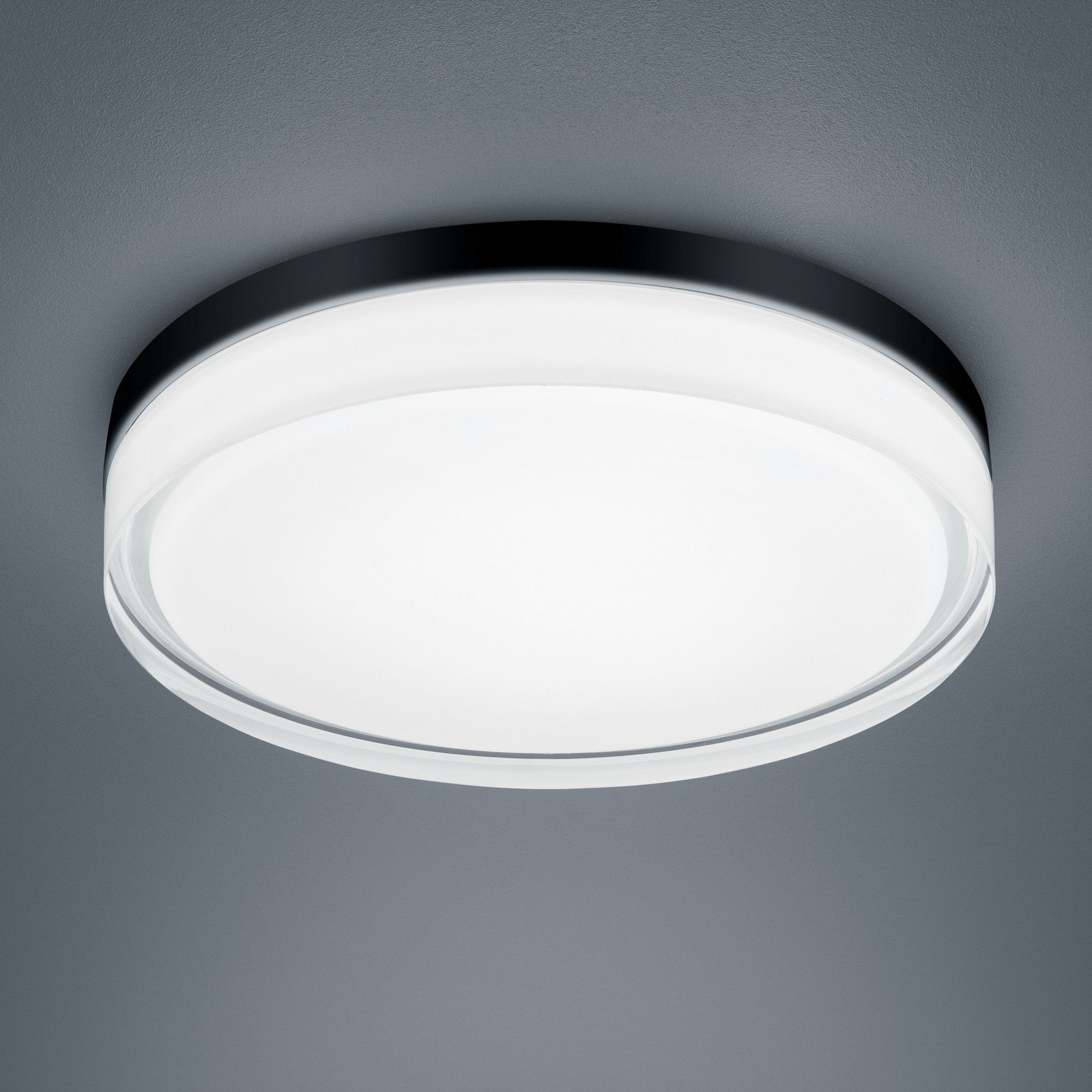 Plafonieră Helestra Tana LED negru Ø 33 cm - Camera de zi / sufragerie - modern - negru mat transparent - Metal