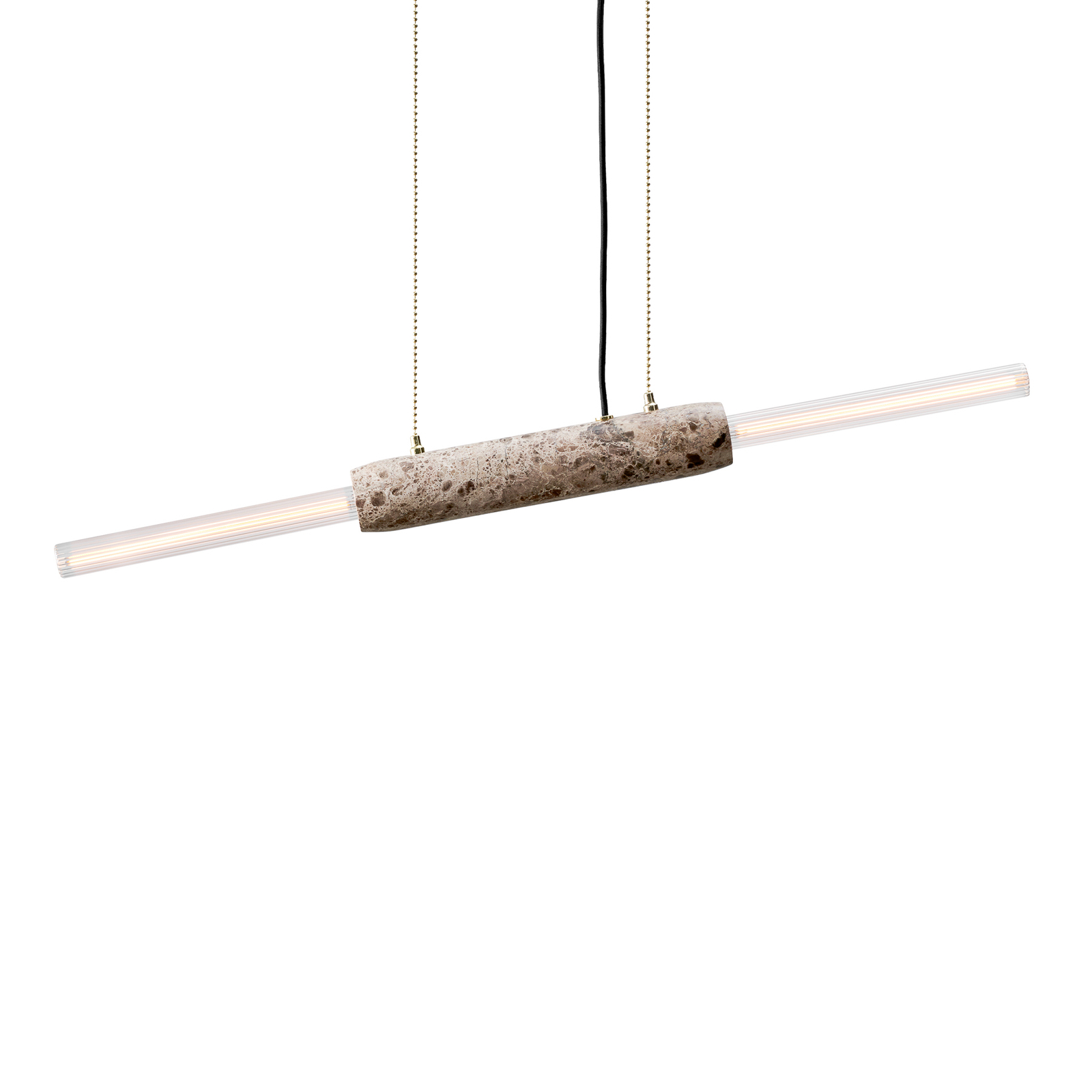 Lámpara colgante Limbo, mármol, marrón, 2 luces, regulable en altura