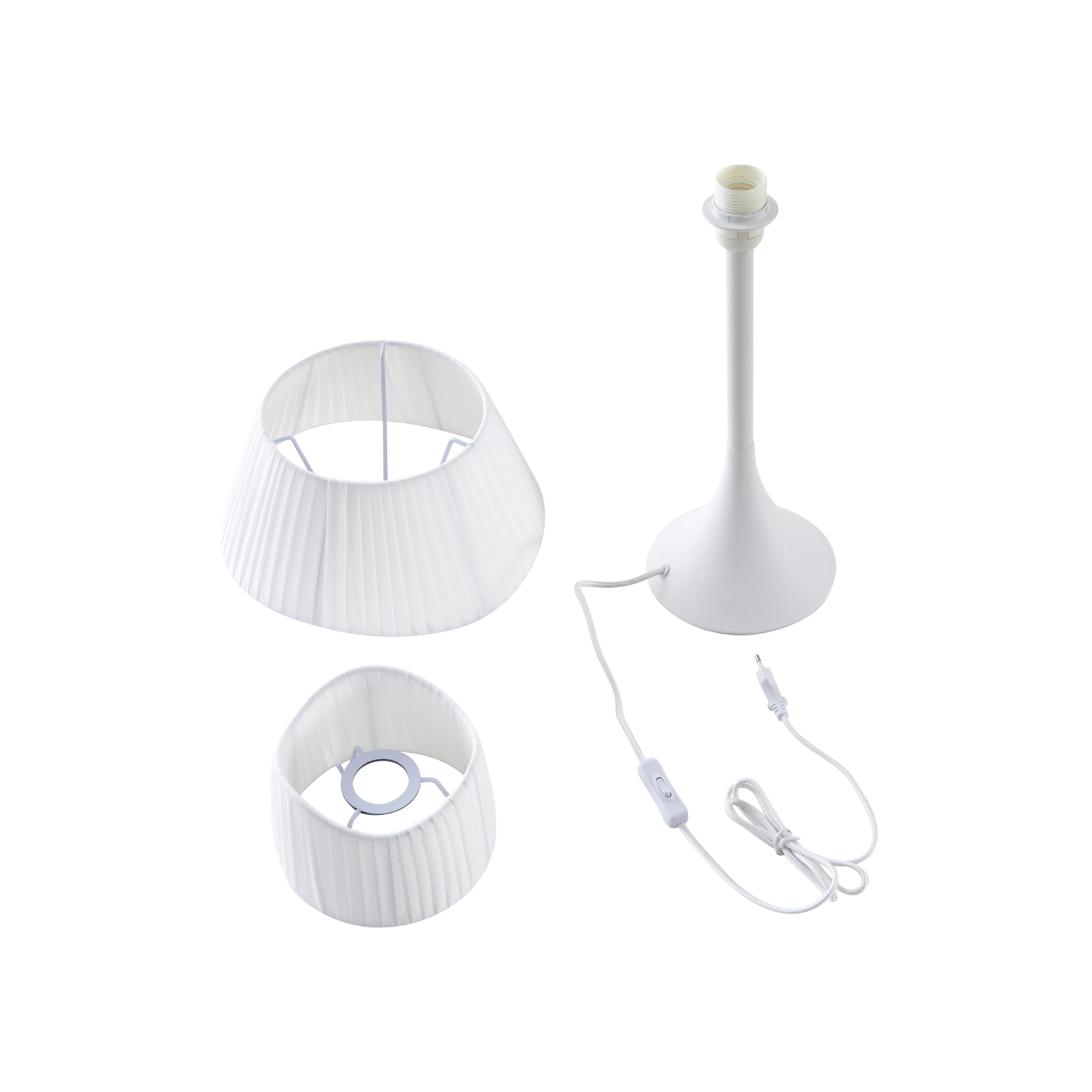 Lindby lampe à poser Eryndor, blanc, textile, Ø 30 cm, E27