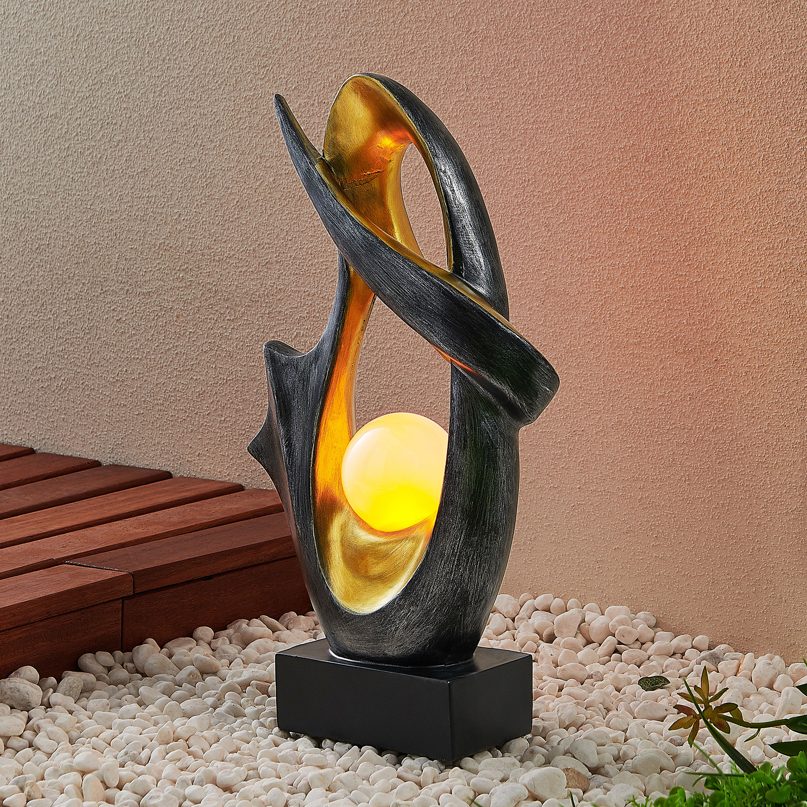 Lindby Daithi dekorativ LED-solcellslampa med kula
